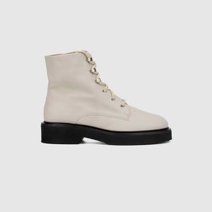 AQUATALIA Off White Made In Italy Mariola Leather Booties Size 41